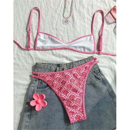 Floral High-Leg Cut Bikini