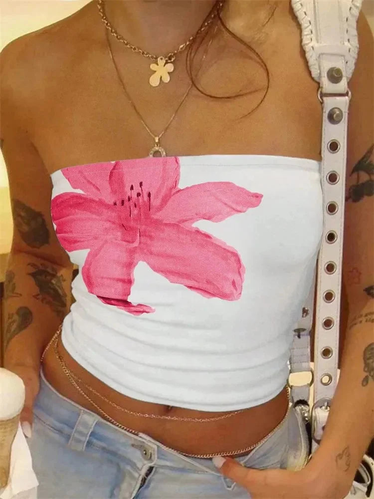 Women's Floral printed Strapless Tube Top